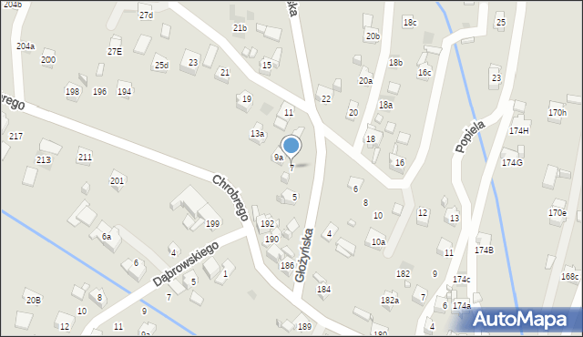 Wodzisław Śląski, Głożyńska, 7, mapa Wodzisławia Śląskiego