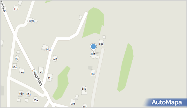 Wodzisław Śląski, Głożyńska, 88f, mapa Wodzisławia Śląskiego