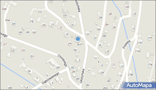 Wodzisław Śląski, Głożyńska, 9, mapa Wodzisławia Śląskiego