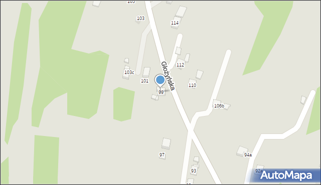 Wodzisław Śląski, Głożyńska, 99, mapa Wodzisławia Śląskiego