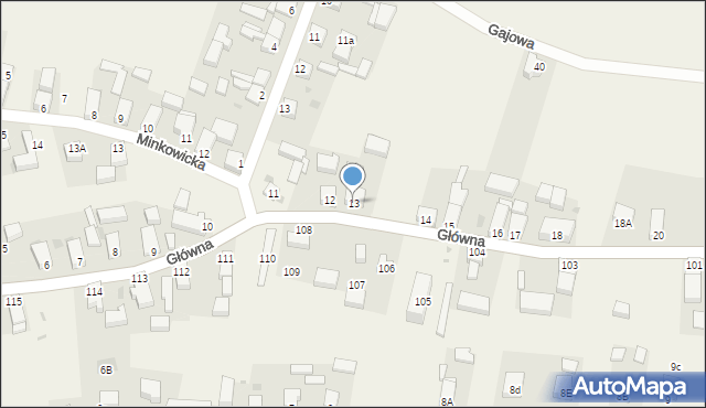Wójcice, Główna, 13, mapa Wójcice