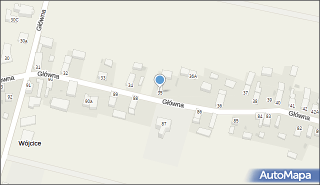 Wójcice, Główna, 35, mapa Wójcice