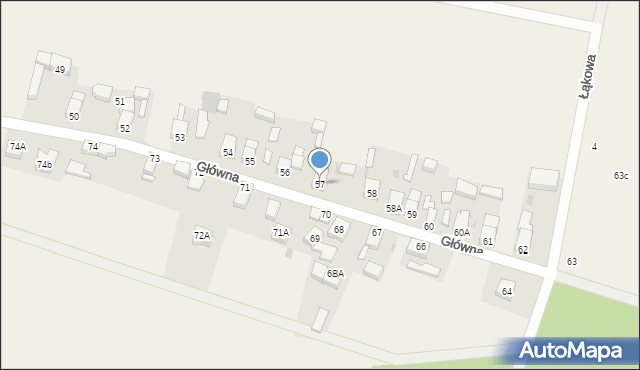 Wójcice, Główna, 57, mapa Wójcice