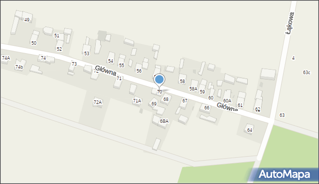 Wójcice, Główna, 70, mapa Wójcice