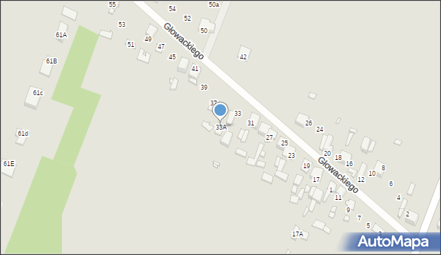 Wojkowice, Głowackiego, 33A, mapa Wojkowice