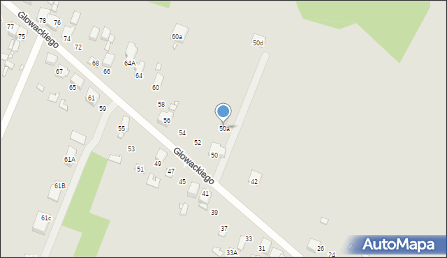 Wojkowice, Głowackiego, 50a, mapa Wojkowice