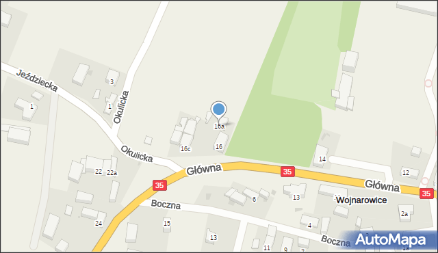 Wojnarowice, Główna, 16a, mapa Wojnarowice