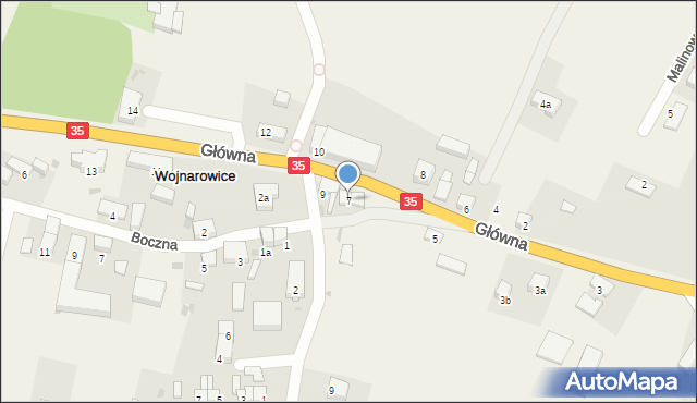 Wojnarowice, Główna, 7, mapa Wojnarowice