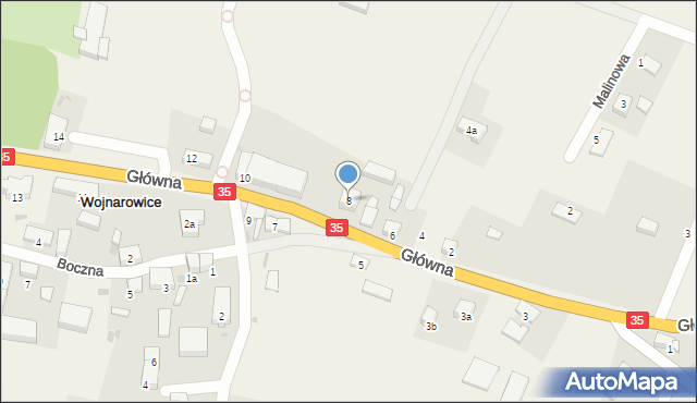 Wojnarowice, Główna, 8, mapa Wojnarowice