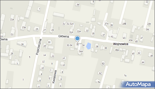 Wojnowice, Główna, 32, mapa Wojnowice