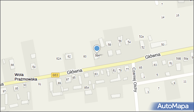 Wola Prażmowska, Główna, 58A, mapa Wola Prażmowska