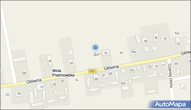 Wola Prażmowska, Główna, 62A, mapa Wola Prażmowska