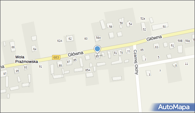 Wola Prażmowska, Główna, 83, mapa Wola Prażmowska