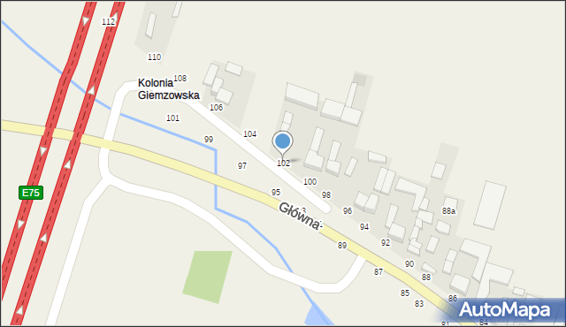 Wola Rakowa, Główna, 102, mapa Wola Rakowa