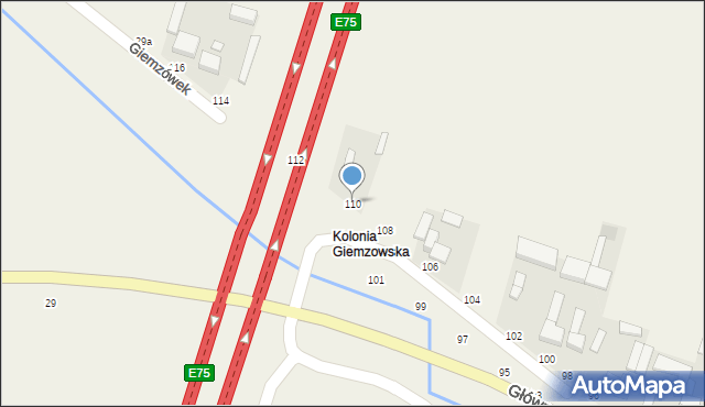 Wola Rakowa, Główna, 110, mapa Wola Rakowa