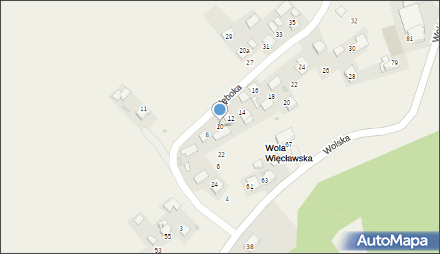 Wola Więcławska, Głęboka, 10, mapa Wola Więcławska