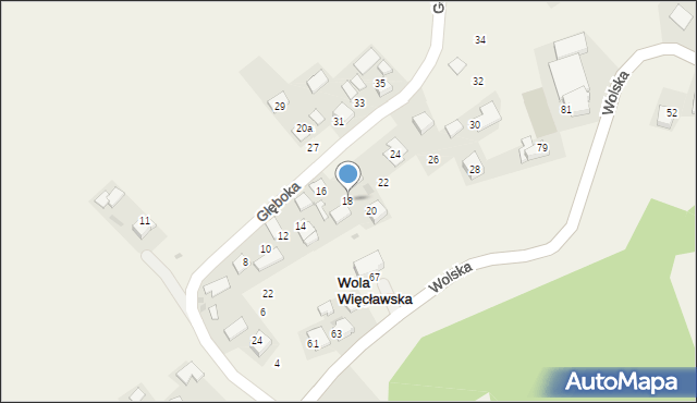 Wola Więcławska, Głęboka, 18, mapa Wola Więcławska
