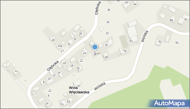 Wola Więcławska, Głęboka, 26, mapa Wola Więcławska