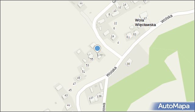 Wola Więcławska, Głęboka, 3, mapa Wola Więcławska