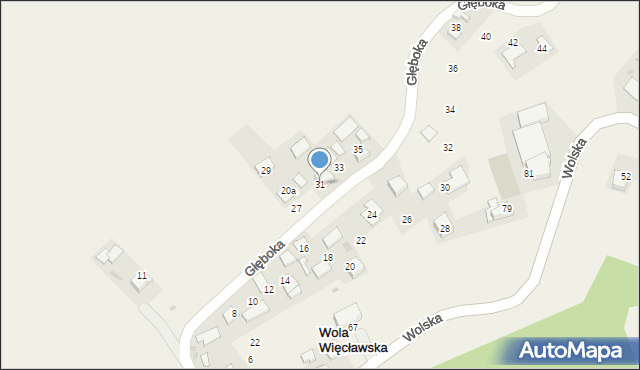 Wola Więcławska, Głęboka, 31, mapa Wola Więcławska
