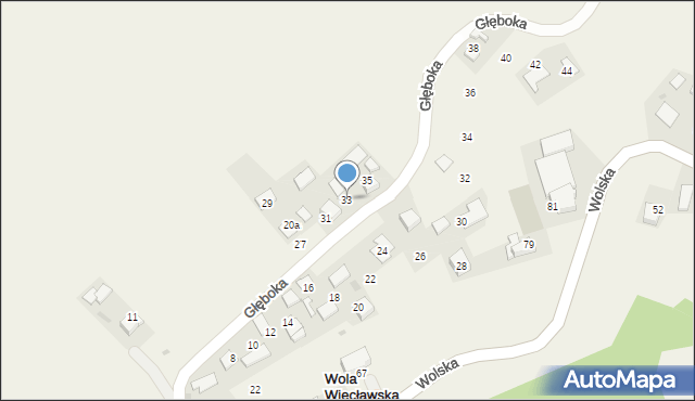 Wola Więcławska, Głęboka, 33, mapa Wola Więcławska
