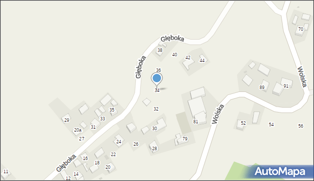 Wola Więcławska, Głęboka, 34, mapa Wola Więcławska