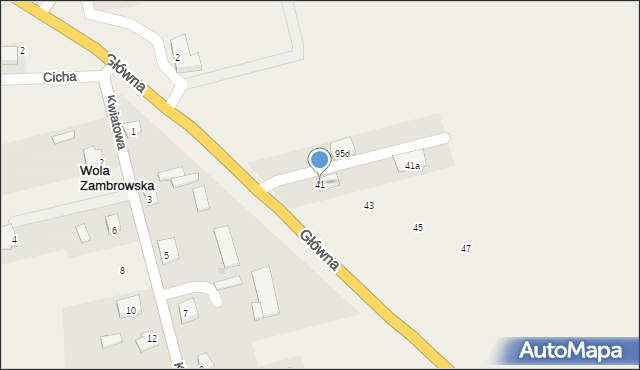 Wola Zambrowska, Główna, 41, mapa Wola Zambrowska