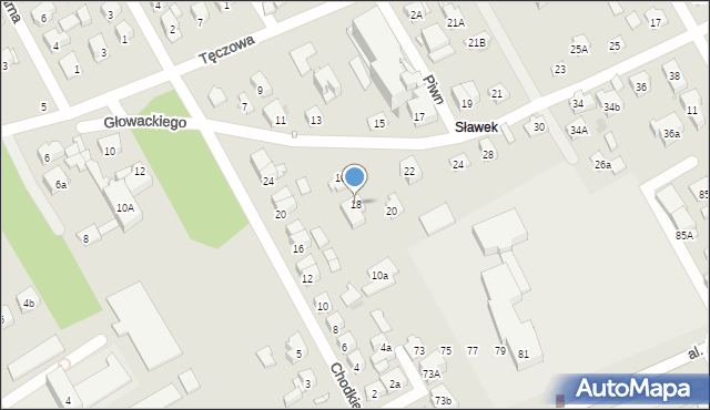 Wołomin, Głowackiego, 18, mapa Wołomin