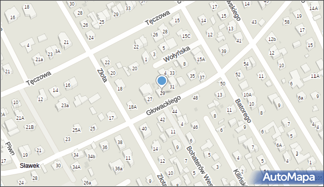 Wołomin, Głowackiego, 29, mapa Wołomin