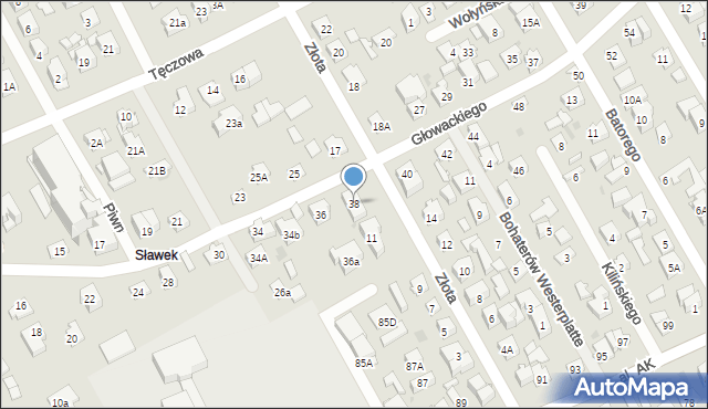 Wołomin, Głowackiego, 38, mapa Wołomin