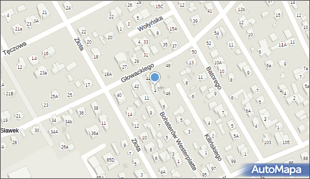 Wołomin, Głowackiego, 44A, mapa Wołomin