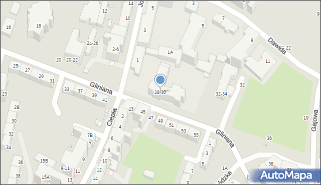 Wrocław, Gliniana, 28-30, mapa Wrocławia