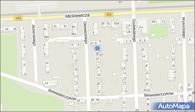 Wrocław, Głowackiego Bartosza, 14, mapa Wrocławia
