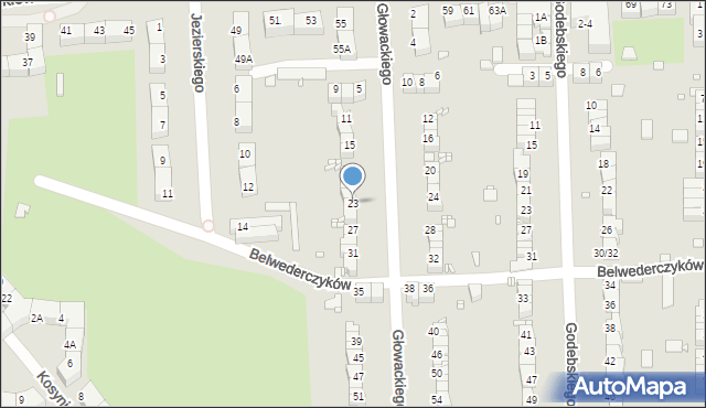 Wrocław, Głowackiego Bartosza, 23, mapa Wrocławia