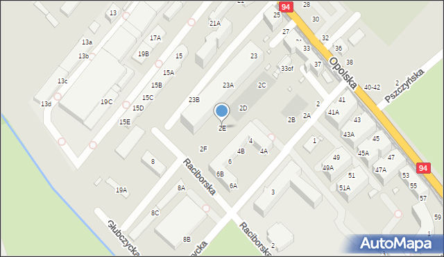 Wrocław, Głubczycka, 2E, mapa Wrocławia