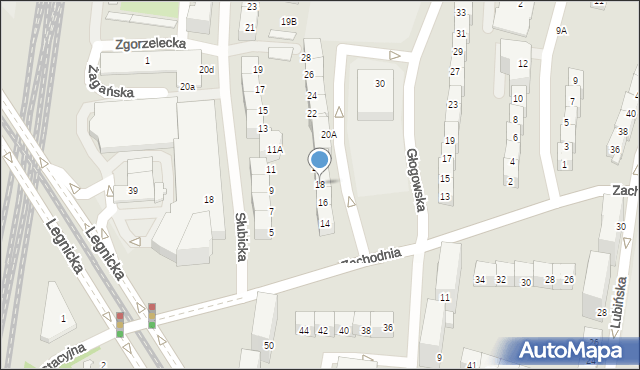 Wrocław, Głogowska, 18, mapa Wrocławia