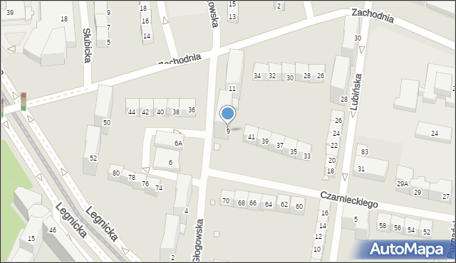 Wrocław, Głogowska, 9, mapa Wrocławia