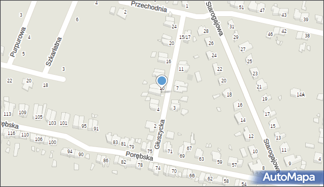 Wrocław, Głuszycka, 8, mapa Wrocławia