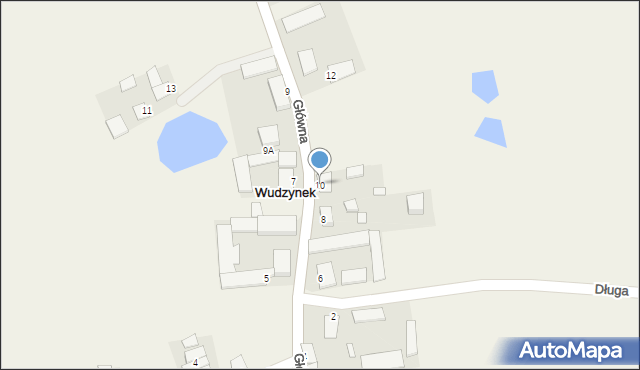 Wudzynek, Główna, 10, mapa Wudzynek