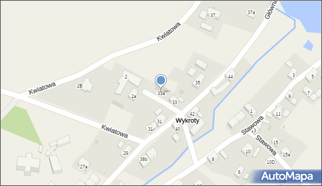 Wykroty, Główna, 33a, mapa Wykroty