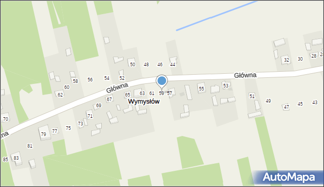 Wymysłów, Główna, 59, mapa Wymysłów