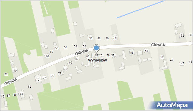 Wymysłów, Główna, 63, mapa Wymysłów