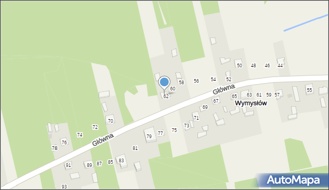 Wymysłów, Główna, 68, mapa Wymysłów