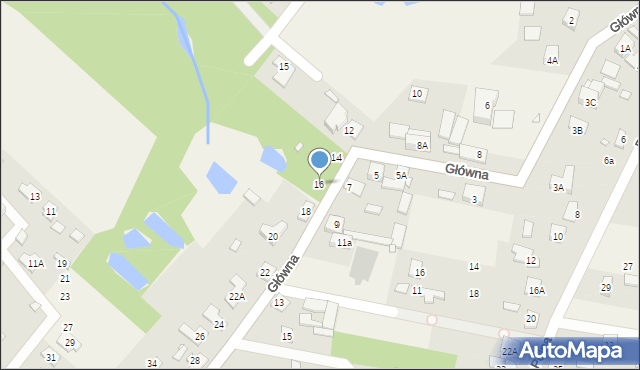 Żabieniec, Główna, 16, mapa Żabieniec