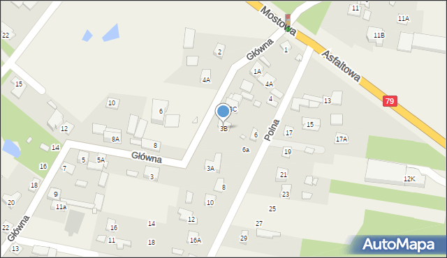 Żabieniec, Główna, 3B, mapa Żabieniec