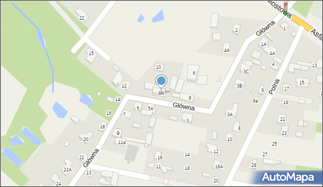 Żabieniec, Główna, 8A, mapa Żabieniec