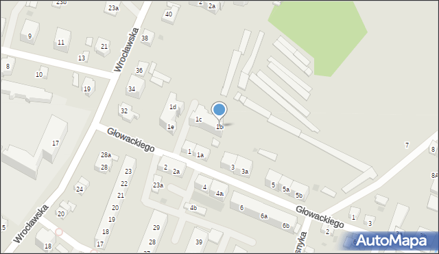 Ząbkowice Śląskie, Głowackiego Bartosza, 1b, mapa Ząbkowice Śląskie
