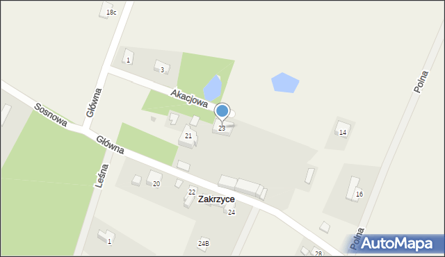 Zakrzyce, Główna, 23, mapa Zakrzyce