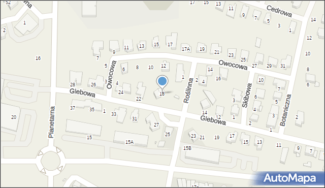 Zalasewo, Glebowa, 18, mapa Zalasewo