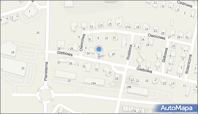 Zalasewo, Glebowa, 22, mapa Zalasewo